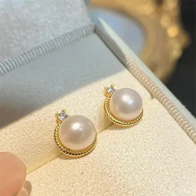 Yuhe French Retro Pearl Earrings S925 All-Body Sterling Silver
