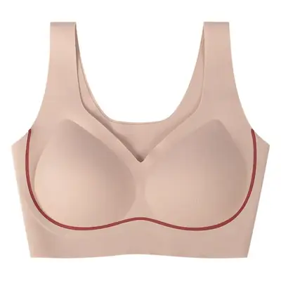 Peach Color Push Up Bra with Steel Ring Closure