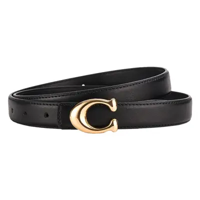 New Women's Leather Belt with Gold Buckle
