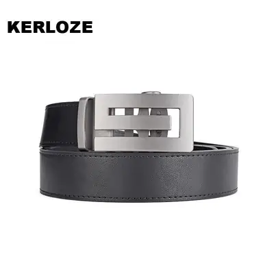 Men's Black Belt Automatic Buckle Genuine Cowhide