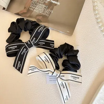 Korean Retro Letter Fabric Hair Ring for Women