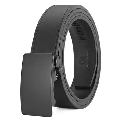 Men's Black Leather Belt with Automatic Buckle 3.5cm