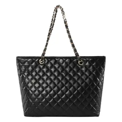 Black Rhombic Chain Shoulder Bag for Women