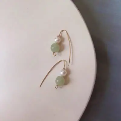 Green Pearl Earrings for Women Niche Design