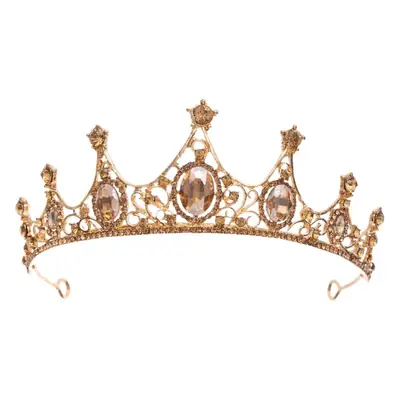 Vintage Baroque Crown with Blue Rhinestones