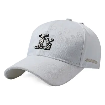 Men's Light Gray Logo Baseball Cap with Embroidered Design