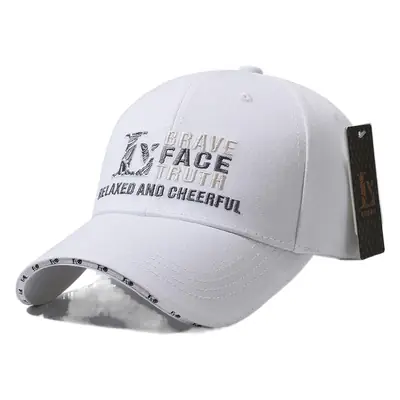 Men's Light Grey Peak Baseball Cap with Brand Tag