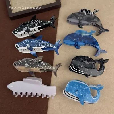 Blue Shark Grip Alternative Personality Acetate Clip