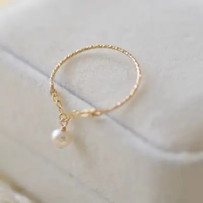 Natural Freshwater Pearl 14K Gold Ring for Women