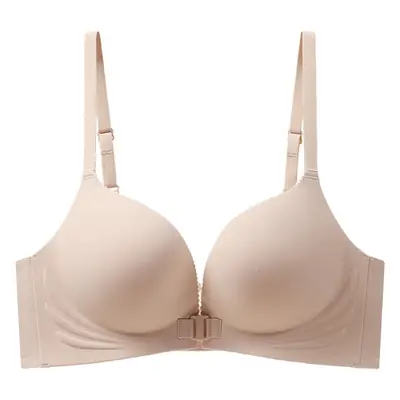 Non-magnetic wireless technology soft support plus front button underwear suit Q elastic soft cup breathable bra for women