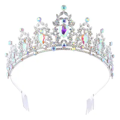 Cross Border Bride Crown with Green Emeralds & Hair Comb