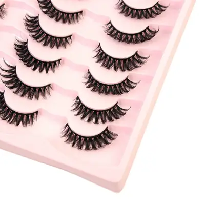 3D Chemical Fiber False Eyelashes 20 Pairs Flat Curling