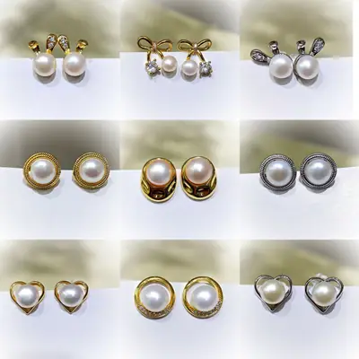 Zhuji Heart Pearl Earrings S925 Gold