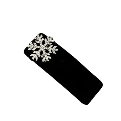 Black Velvet Snowflake Hairpin for Women