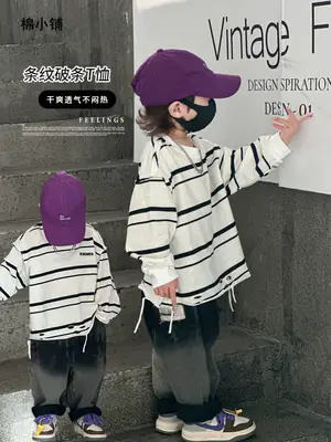 Kids Striped Long Sleeve T-Shirt Set for Boys 2026