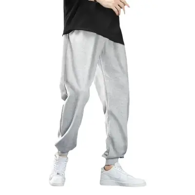 Men Grey Sweatpants Spring Autumn Loose Pants Large