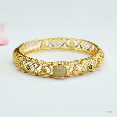 Guan Yu Jade Bracelet Eight Guardian Gods Clear Water Material