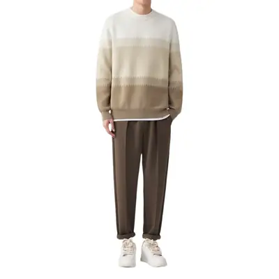 Men's New Korean Style Gradient Textured Sweater