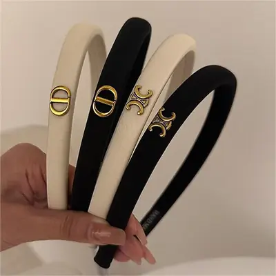 Chanel Style White Hairpin with Gold Clasp