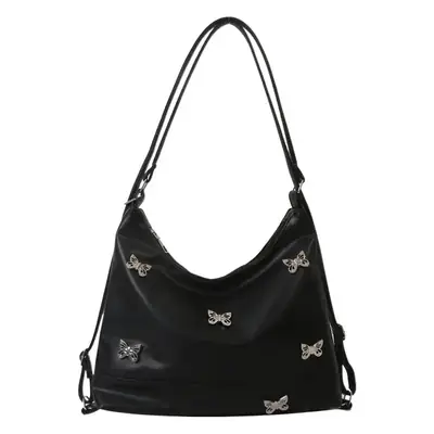 Brown Butterfly Embellished Women's Tote Bag