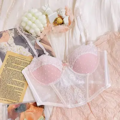 Sweet Lace Push Up Bra with French Lace Edge
