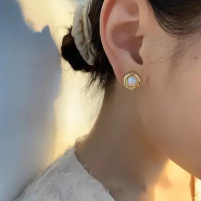 Classic Square Pearl Earrings for Women