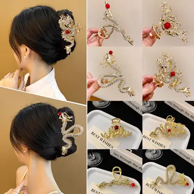 New Chinese Dragon Hairpin for Women High End Metal Updo