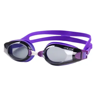 Jiejia Purple Anti-Fog Swimming Goggles for Adults