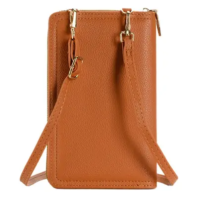 Women PU Leather Multi-Functional Phone Wallet Bag Brown