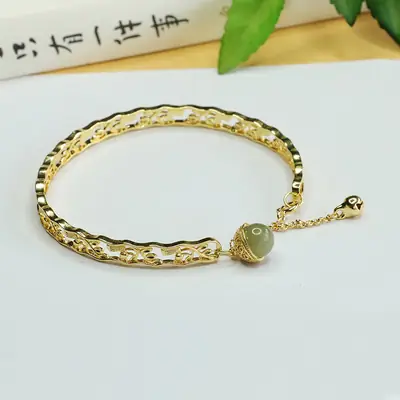 Jade Inlaid Clear Water Round Bracelet for Women