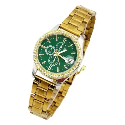 Women's Green Dial Luxury Watch with Diamond Bracelet