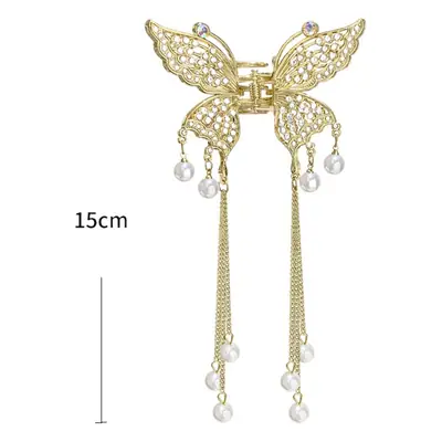 Elegant Butterfly Hair Clip with Tassel Pendant for Women