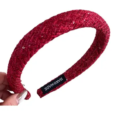 New Year Red Plaid Skull Top Headband for Women