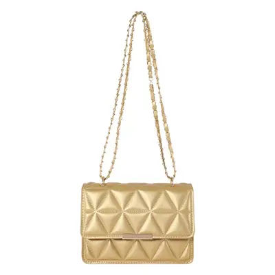Gold Quilted Chain Shoulder Bag for Women