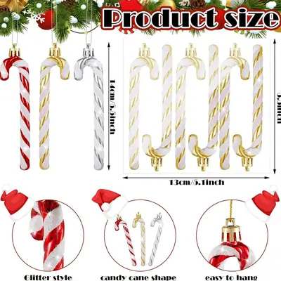 Christmas Candy Cane Decorations 13.5cm Length