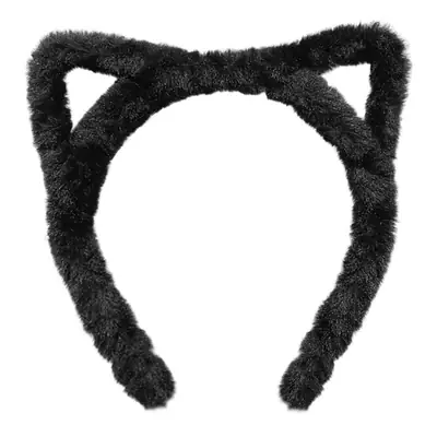 Cute Cat Ears Headband for Women Winter Plush White