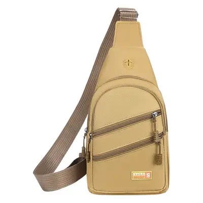 Men's Tan Crossbody Bag with Water Bottle