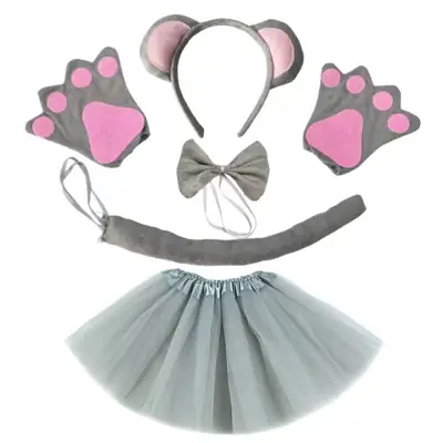 Mouse Ears Headband Pink Grey Party Costume Accessory