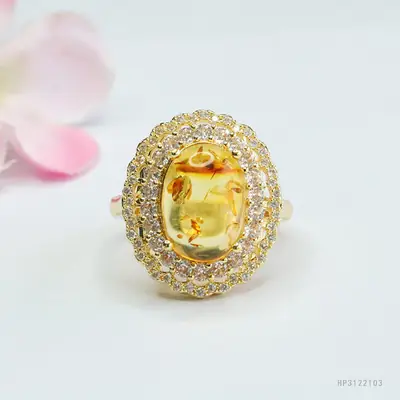 Guan Yu Natural Amber Ring for Women