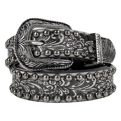 New Silver Vintage Belt with Rivet Embossing