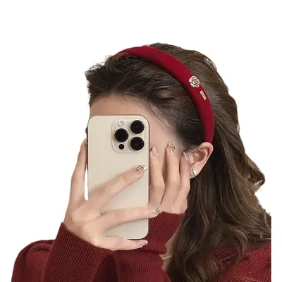 Red High-End Sponge Headband for Women