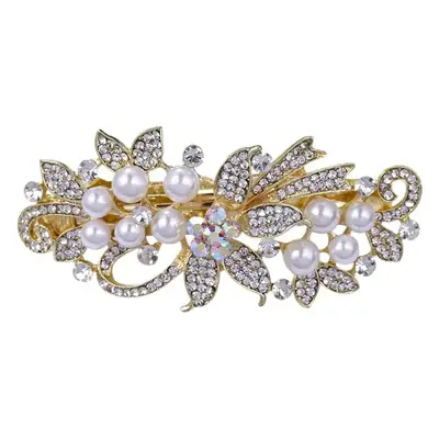 Rose Gold Pearl Hairpin for Women Large Clip