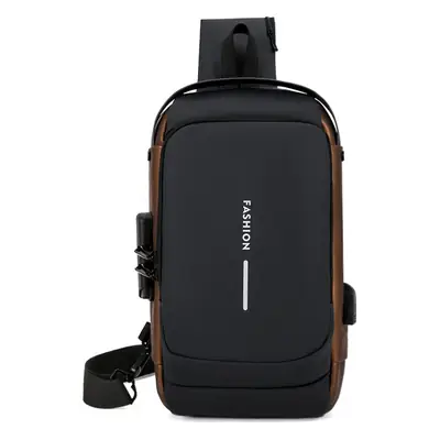 Men's Anti-Theft Crossbody Bag Black Large Capacity
