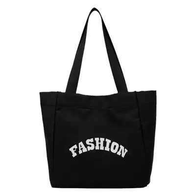 Women Summer Letter Printed Tote Bag White Large Capacity