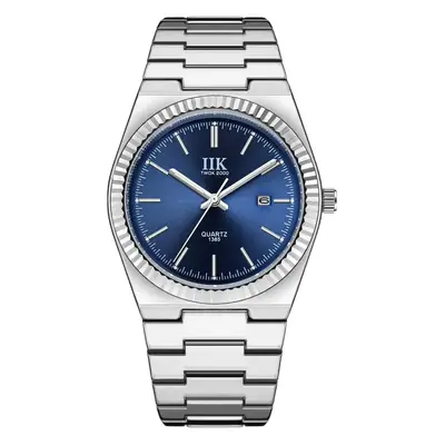 IIK Stainless Steel Blue Calendar Watch for Men
