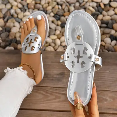 European and American flip flops women's summer slippersg flip-flops foreign trade plus size flat sandals shoes
