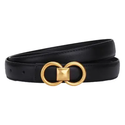 Vintage Cowhide Belt for Women with Vintage Buckle Decor