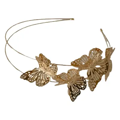 Golden Butterfly Hairpin with Lace Edge for Women