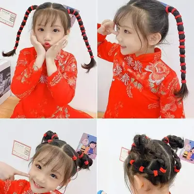 New Year's Big Red Good Luck Headband Rubber Band
