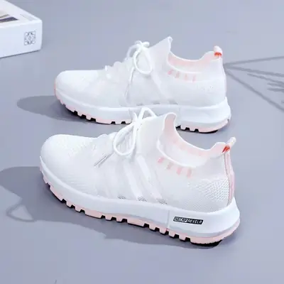 Women White Checkered Casual Sneakers 2025
